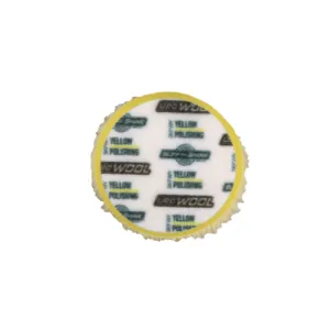 BUFF AND SHINE Yellow Knitted Wool Dark Yellow Foam Interface (Edge Bevel) Polishing Pad