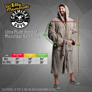 _Chemical Guys Wooly Mammoth Ultra Plush Hooded Microfiber Bath Robe - M/L