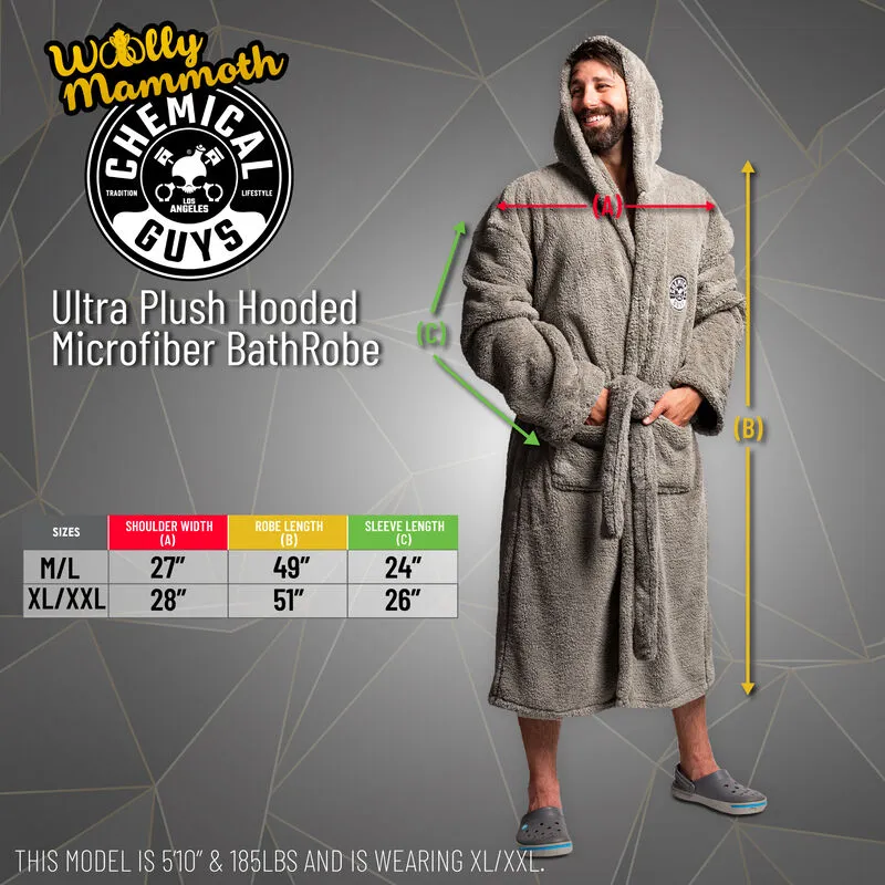 _Chemical Guys Wooly Mammoth Ultra Plush Hooded Microfiber Bath Robe - XL/XXL