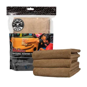 Chemical Guys Workhorse Microfiber Towel Tan 16" x 16" -3 Pack MIC34403