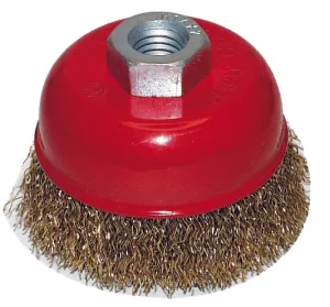 M10 X 1.5mm Brush - Cup - Brass Coated Crimped Steel Wire KC Tools