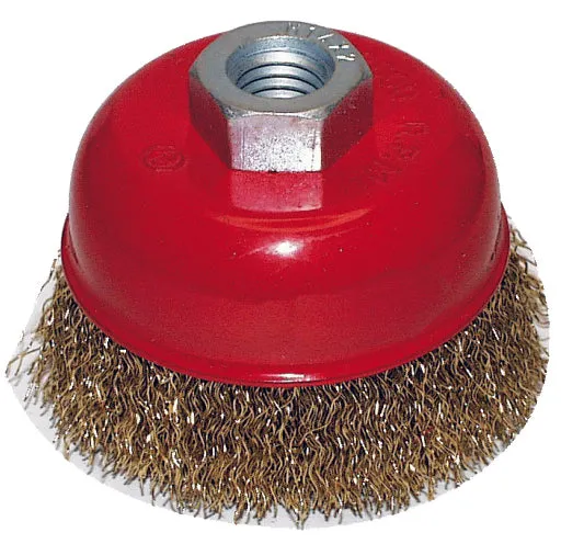 M10 X 2.0mm Brush - Cup - Brass Coated Crimped Steel Wire KC Tools