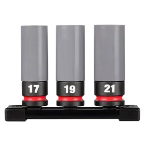 Milwaukee SHOCKWAVE Impact Duty 1/2" Drive Metric Lug Nut Wheel Socket Set (3-Piece)