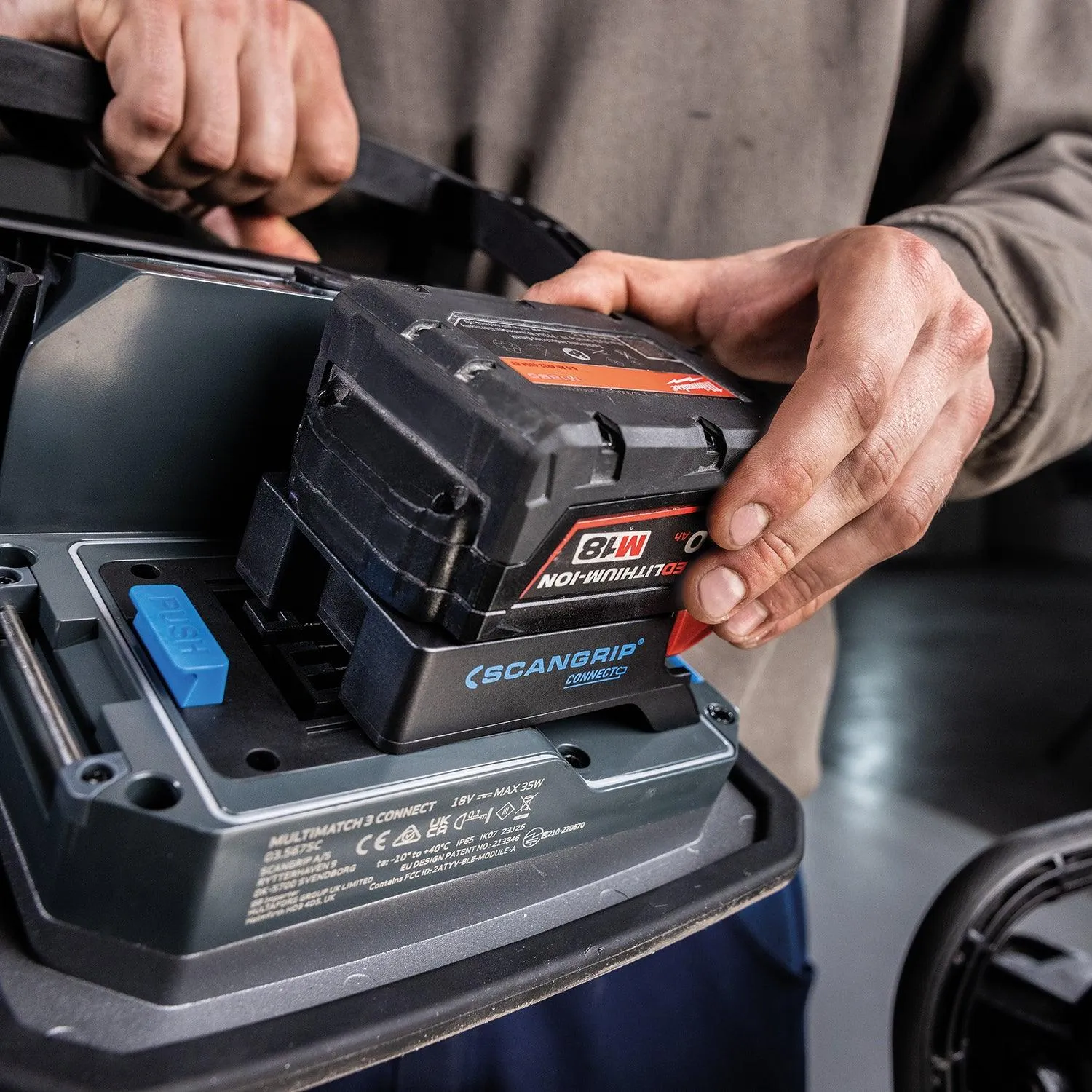 SCANGRIP MultiMatch 8 CONNECT - CRI  LED work light with CCT SCAN for all 18 V/20 V battery packs