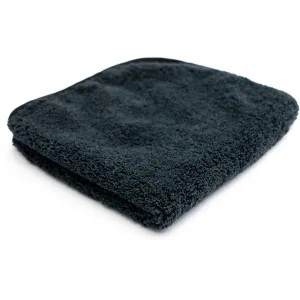 The Rag Company Spectrum 420 Dual-Pile Black Microfiber Towel 16" x 16"